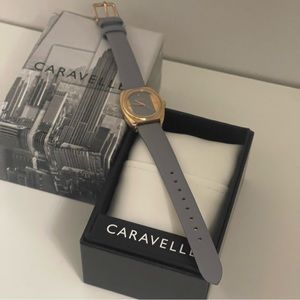 Caravelle by Bulova Women's Gray Leather Strap Watch